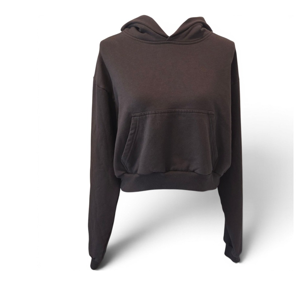 Bleusalt Malibu Hoodie Modal Cropped Relaxed Brown Minimalist Athleisure Small